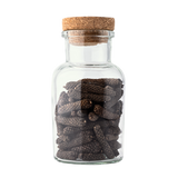 Rivsalt Java Long Pepper Refill in a glass jar with a cork stopper