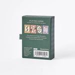 RoomyTown Animal Kingdom Playing Cards, green back of the box with product description