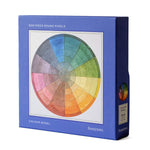 RoomyTown Color Wheel 500-Piece Round Jigsaw Puzzle box shown at an angle