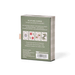 Back of the RoomyTown The Living Herbarium Playing Cards green box with product details