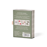 Back of the RoomyTown The Living Herbarium Playing Cards green box with product details