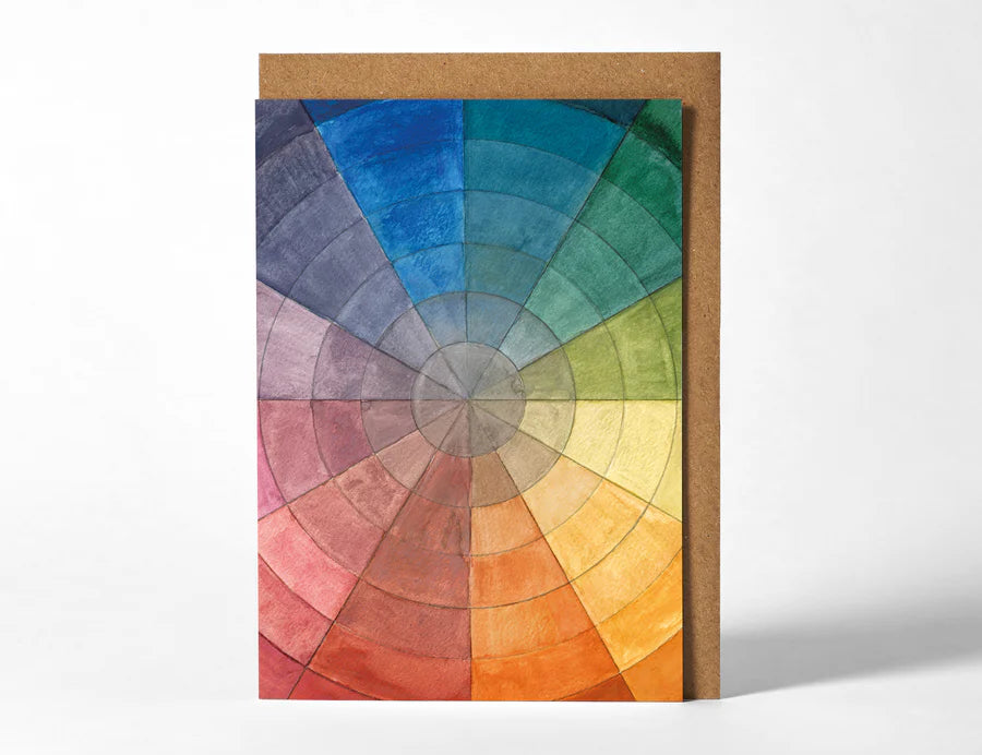 RoomyTown Otto Runge Color Wheel Greeting Card, a card printed with a vintage rainbow color wheel