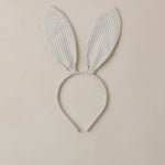 Rylee & Cru Bunny Headband in Sky Stripe, a soft blue and white striped bunny-ear headband