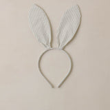 Rylee & Cru Bunny Headband in Sky Stripe, a soft blue and white striped bunny-ear headband