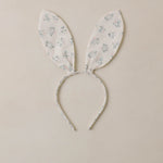 Rylee & Cru Bunny Headband in Summer Ditsy, a cream bunny-ear headband with a tiny floral print