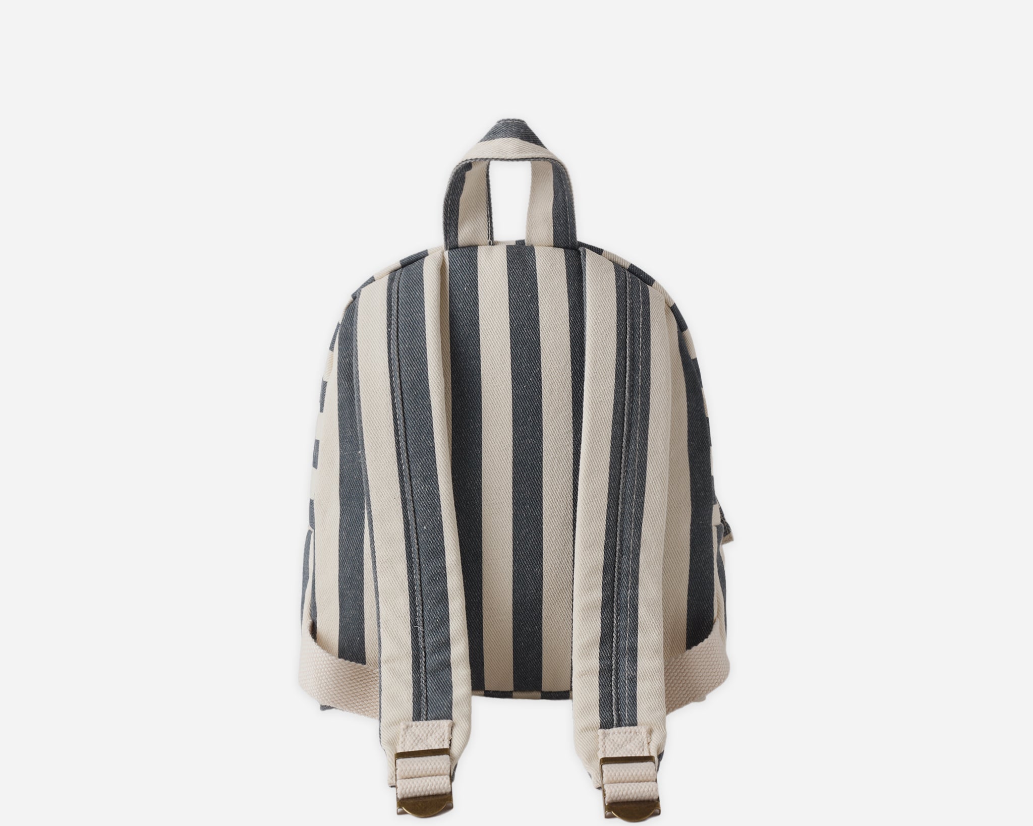 Rylee & Cru Mini Backpack in Navy Stripe, back view showing the adjustable straps