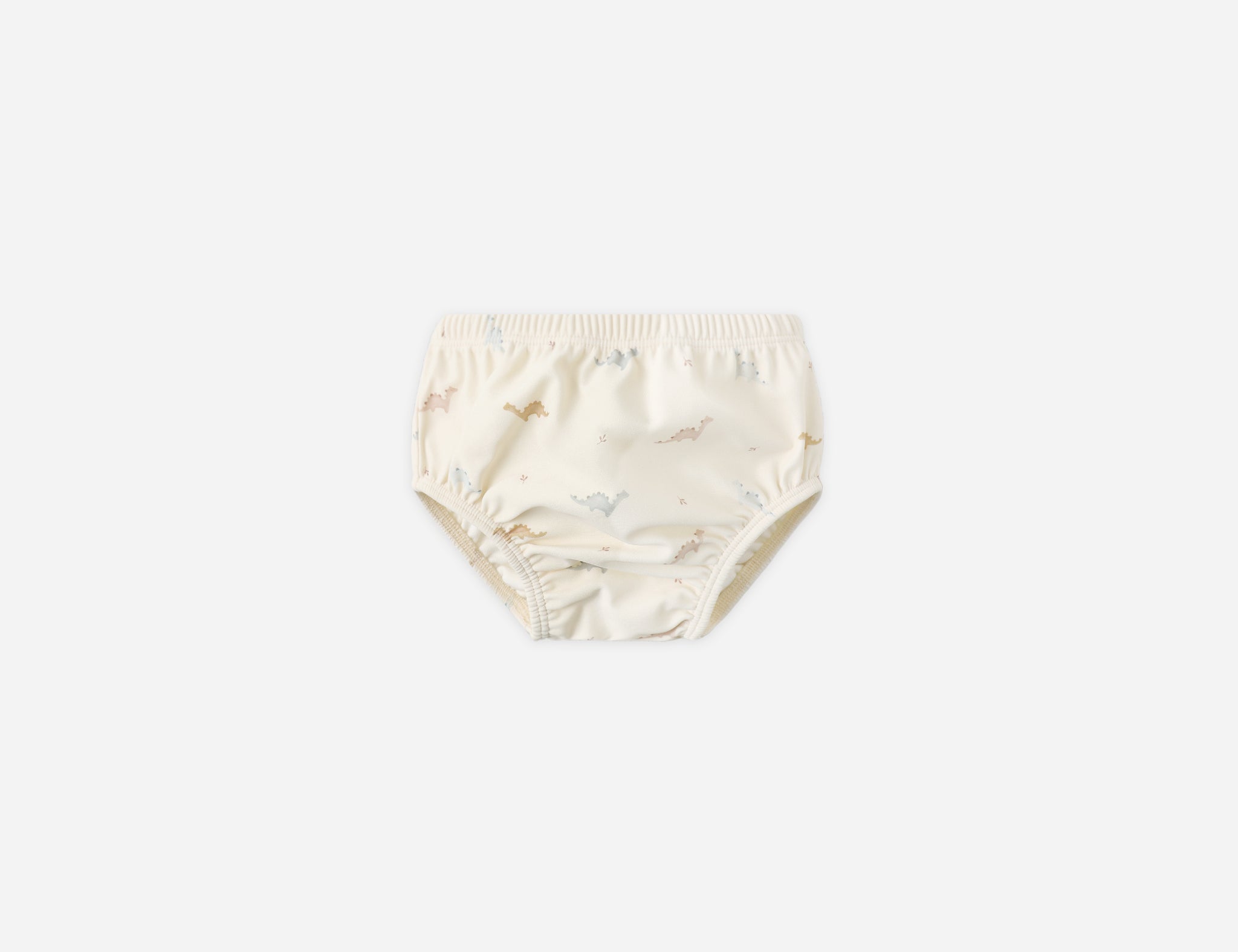 Rylee & Cru Swim Diaper in Dino, a cream reusable swim diaper with a small dinosaur print