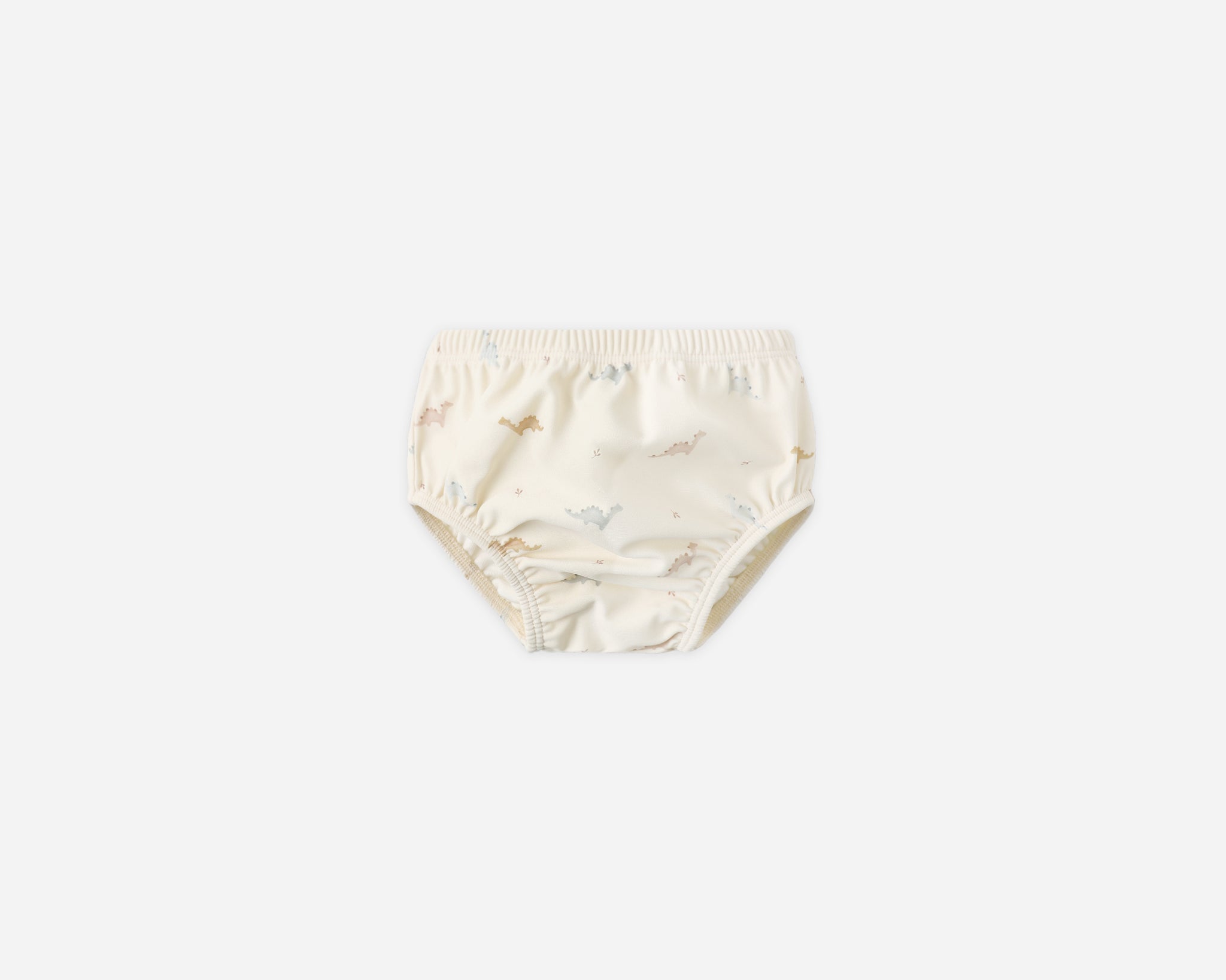 Rylee & Cru Swim Diaper in Dino, a cream reusable swim diaper with a small dinosaur print