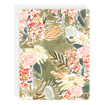 Seedlings I'm Always Here Sympathy Card, a painted floral card in sage, pink and rust