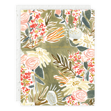 Seedlings I'm Always Here Sympathy Card, a painted floral card in sage, pink and rust