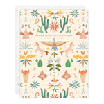 Seedlings Western Toile Birthday Card with cacti, horses, bison and eagles reading Have a wild wild birthday