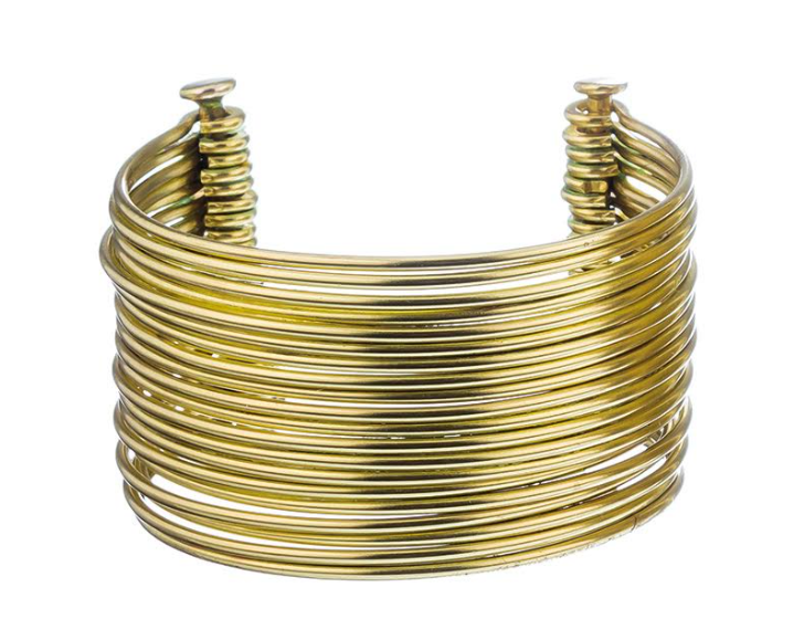 Sibilia Icon Cuff Bracelet, a wide gold cuff made of many thin stacked wires