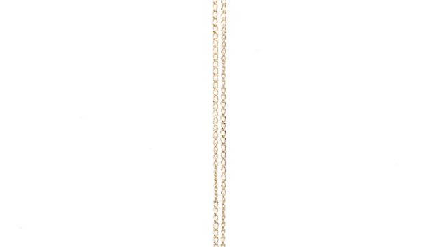 Sibilia Pollen Pendant Necklace, a long thin gold chain with a small textured gold drop pendant