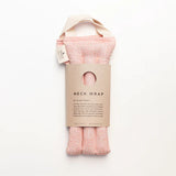 Slow North Hot + Cold Neck Wrap in Pink Pampas, a soft pink wrap with a kraft Neck Wrap sleeve