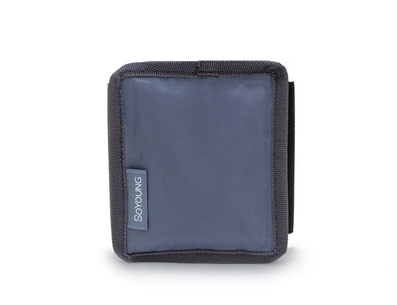 SoYoung Grey Wraparound Ice Pack, a slim charcoal gray ice pack folded closed