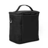 SoYoung Lunch Poche in black, back view showing the mesh side pocket
