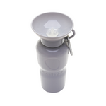 Springer 22 oz Classic Travel Bottle in Grey, a gray portable dog water bottle with a fold-out bowl
