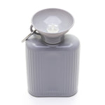 Springer Growler 44 oz Dog Travel Water Bottle in Grey, view from above showing the bowl top