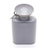 Springer Growler 44 oz Dog Travel Water Bottle in Grey, view from above showing the bowl top