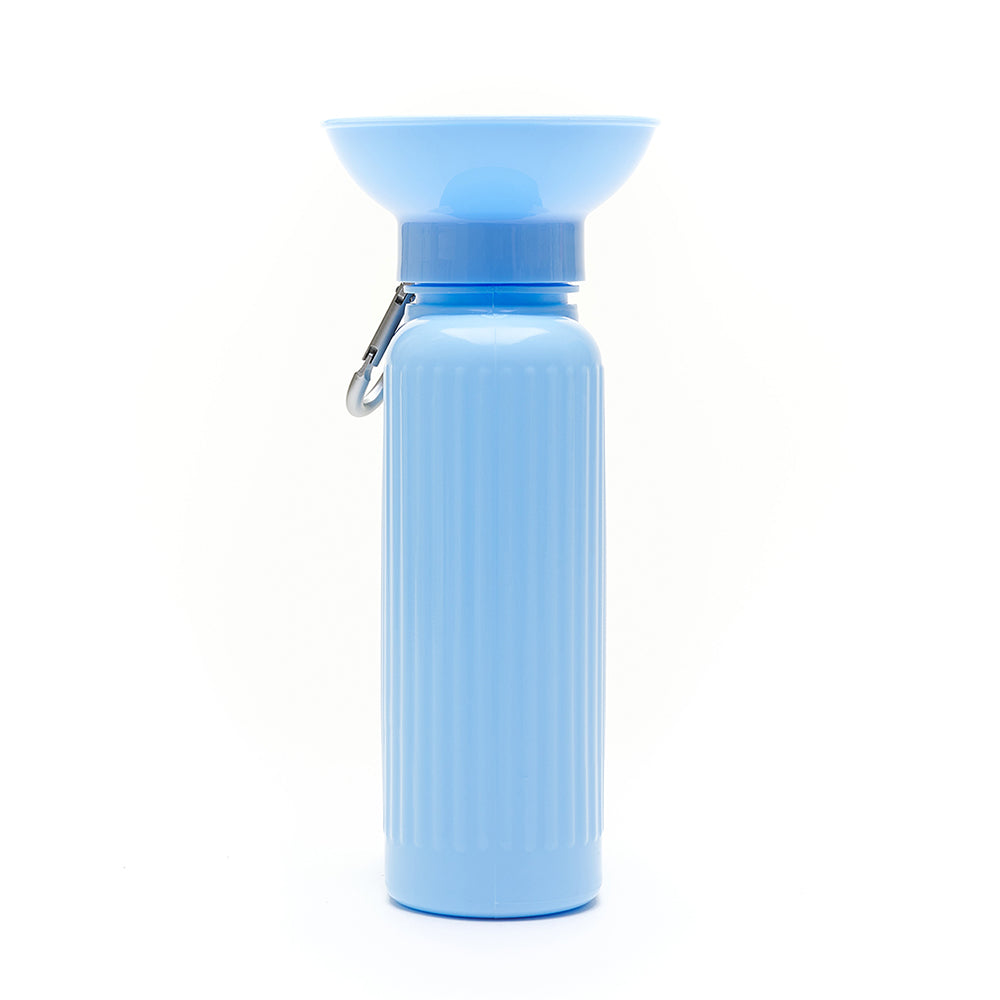 Springer Growler 44 oz Dog Travel Water Bottle in Sky Blue, tall side view