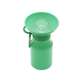 Springer Mini Travel Bottle in Green, a 15 oz dog water bottle with a fold-out bowl and carabiner
