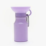 Springer Mini Travel Bottle in Lilac, a purple 15 oz dog water bottle with a fold-out bowl