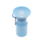 Springer Mini Travel Bottle in Sky Blue, a 15 oz dog water bottle with a fold-out bowl and carabiner