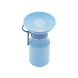 Springer Mini Travel Bottle in Sky Blue, a 15 oz dog water bottle with a fold-out bowl and carabiner