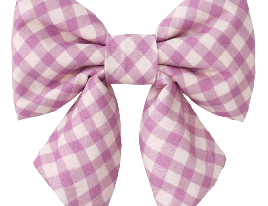 Thistle Gingham Lady Dog Bow