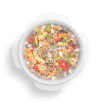 W&P Reusable Stretch Lid covering a bowl of pasta salad, from above