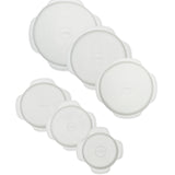 W&P Reusable Stretch Lids set of six clear silicone lids in graduated sizes, from above