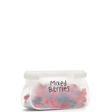 W&P Roll Tight Freezer Storage Bag labeled Mixed Berries and filled with berries