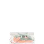 W&P Roll Tight Freezer Storage Bag labeled Veggies and filled with carrots and green beans