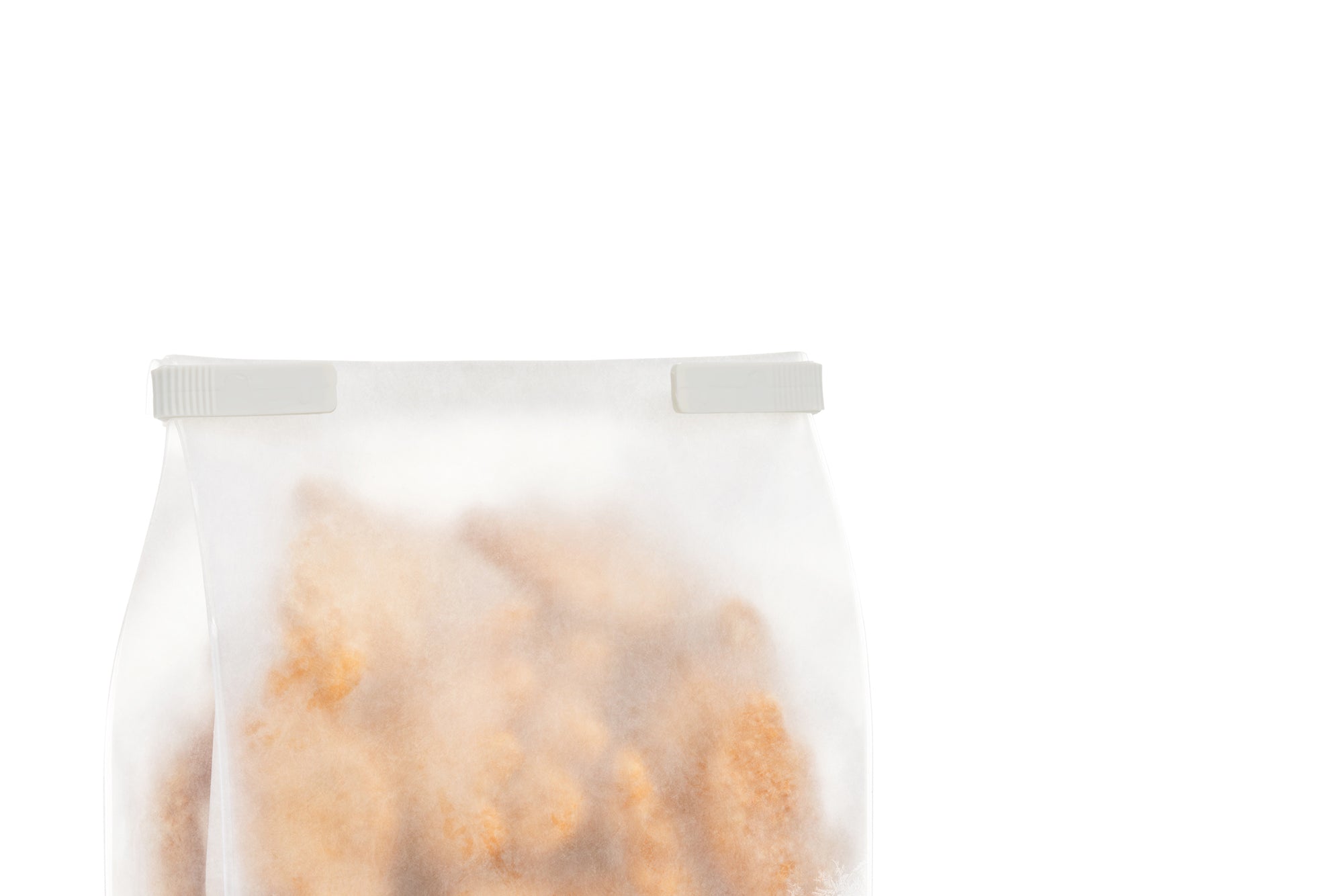 W&P Roll Tight Freezer Storage Single Bag filled with chicken nuggets