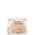 W&P Roll Tight Freezer Storage Single Bag labeled Chicken Nuggets and filled with nuggets
