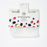W&P Roll Tight Freezer Storage Single Bag in Small, in retail packaging with a berry print