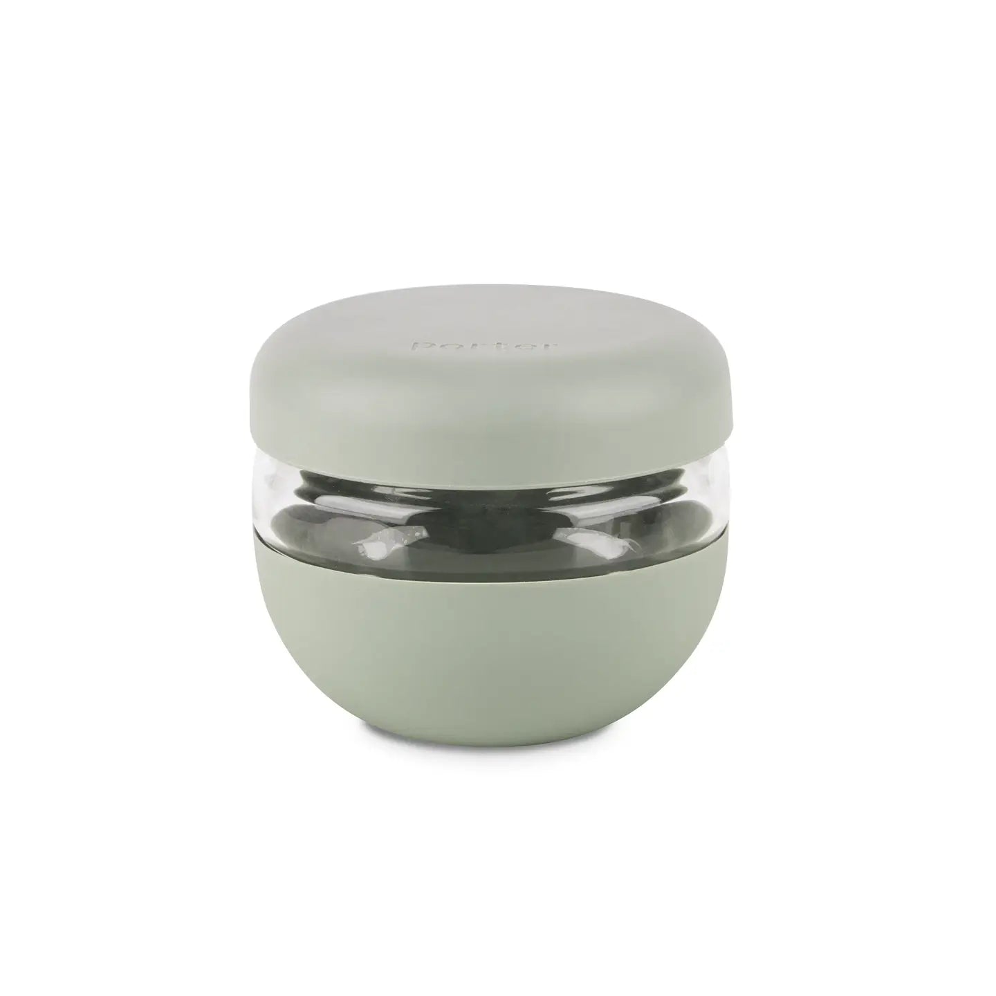 W&P Seal Tight Bowl 16 oz in Sage, a small glass bowl with a sage green silicone sleeve and lid