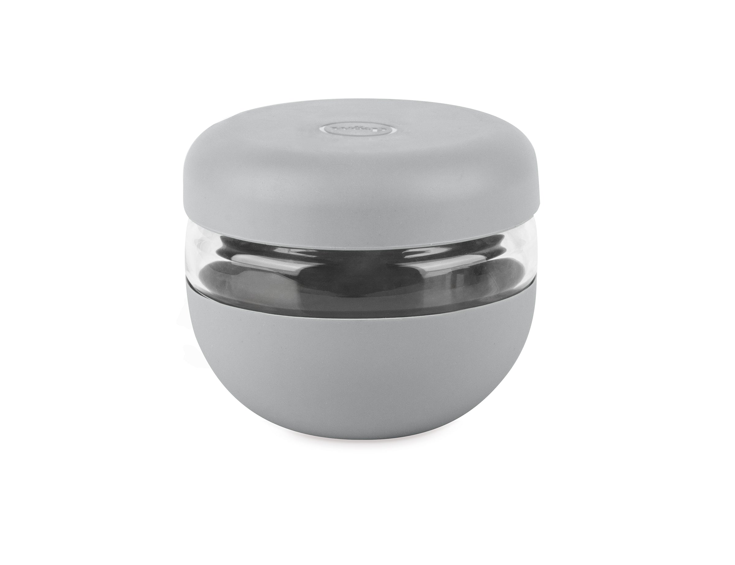 W&P Seal Tight Bowl 16 oz in Slate, a glass bowl with a gray silicone sleeve and lid