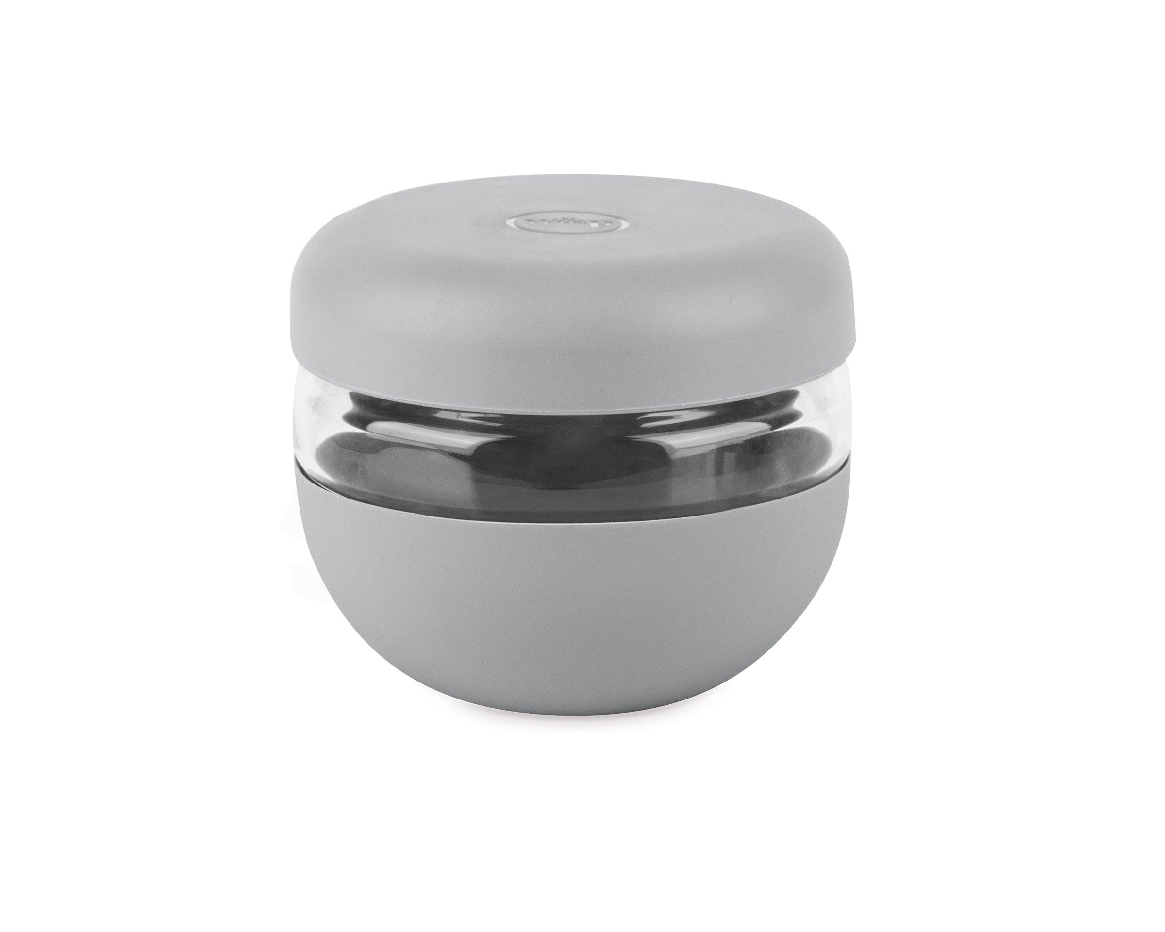 W&P Seal Tight Bowl 16 oz in Slate, a glass bowl with a gray silicone sleeve and lid