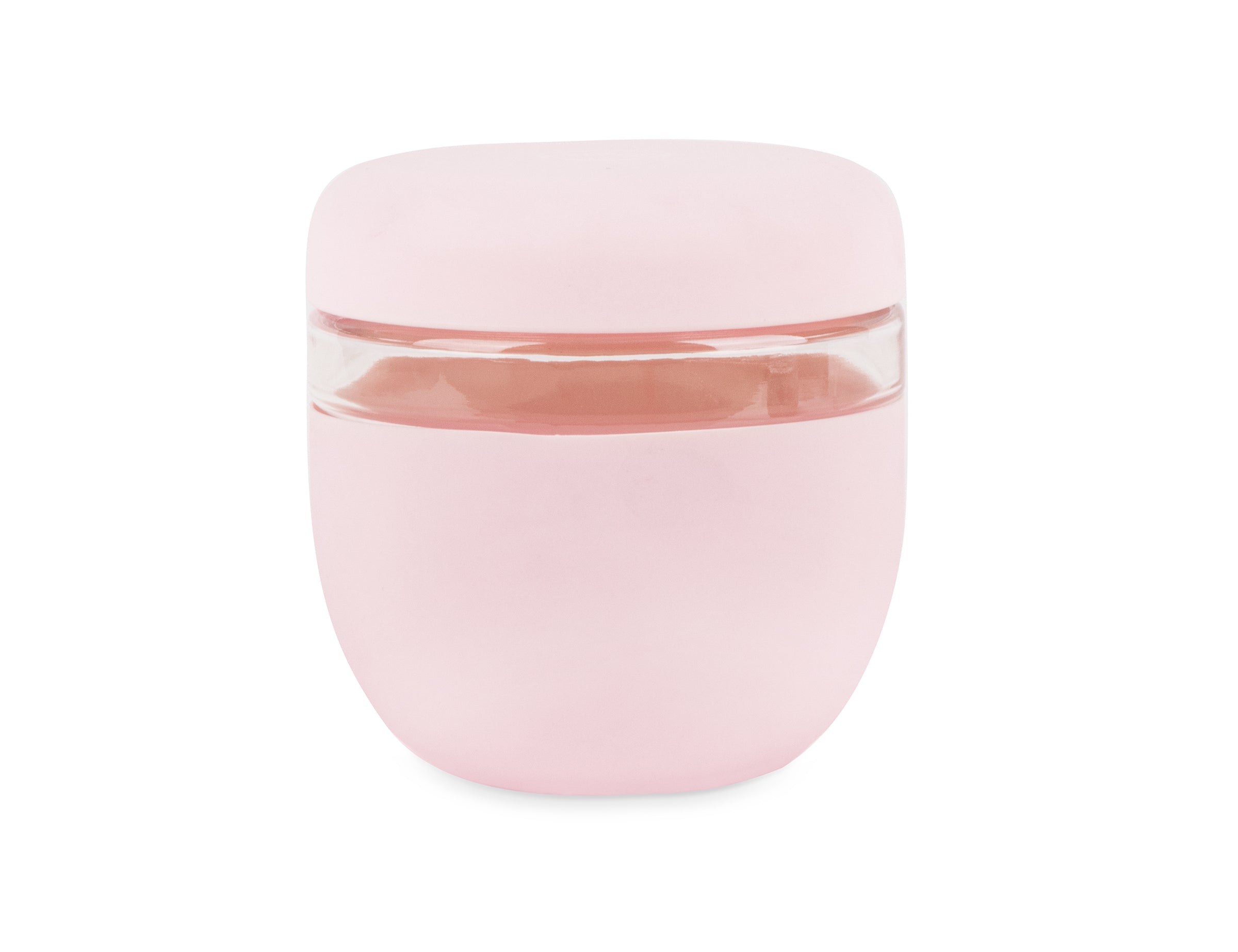 W&P Seal Tight Bowl 24 oz in Blush, a glass bowl with a pale pink silicone sleeve and lid
