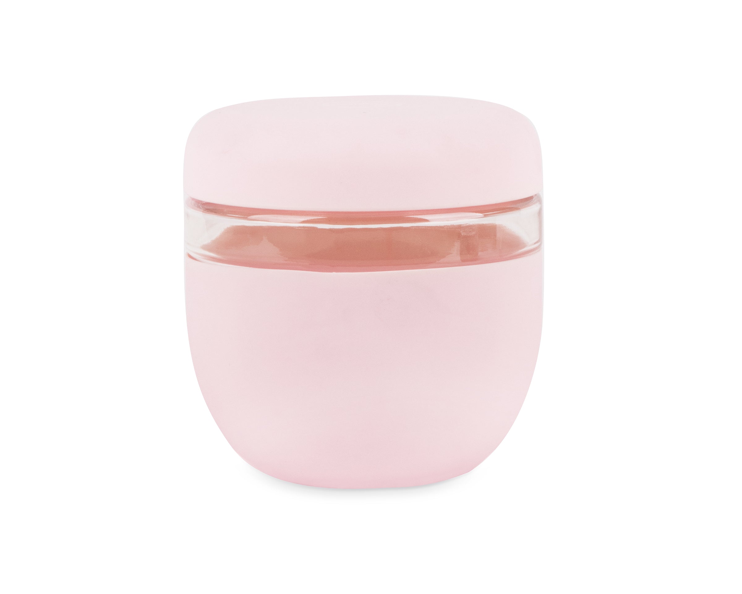 W&P Seal Tight Bowl 24 oz in Blush, a glass bowl with a pale pink silicone sleeve and lid