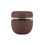 W&P Seal Tight Bowl 24 oz in Cocoa, a glass bowl with a dark brown silicone sleeve and lid