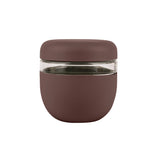W&P Seal Tight Bowl 24 oz in Cocoa, a glass bowl with a dark brown silicone sleeve and lid