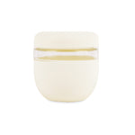W&P Seal Tight Bowl 24 oz in Cream, a glass bowl with an ivory silicone sleeve and lid