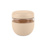 W&P Seal Tight Bowl 24 oz in Oat, a glass bowl with a tan silicone sleeve and lid