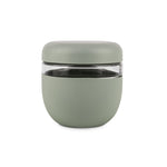 W&P Seal Tight Bowl 24 oz in Sage, a glass bowl with a sage green silicone sleeve and lid