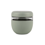 W&P Seal Tight Bowl 24 oz in Sage, a glass bowl with a sage green silicone sleeve and lid