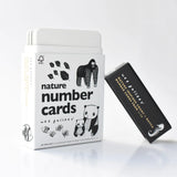 Wee Gallery Nature Number Cards in a white box with black and white animal illustrations