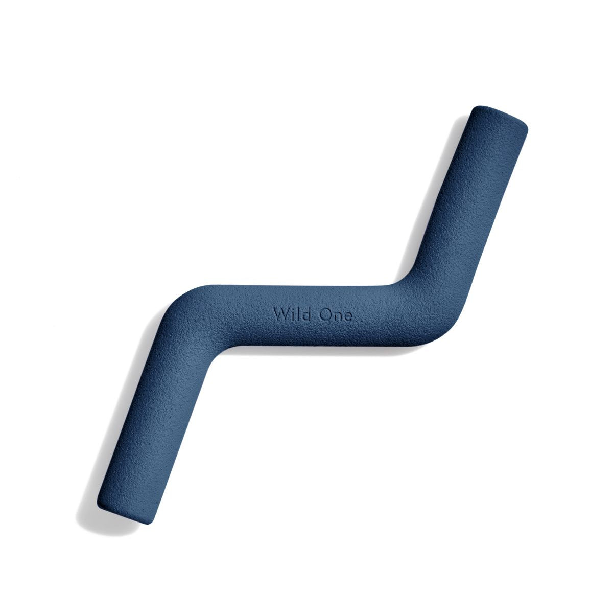 Wild One Bolt Bite Dog Toy in Navy blue, a zigzag rubber chew toy