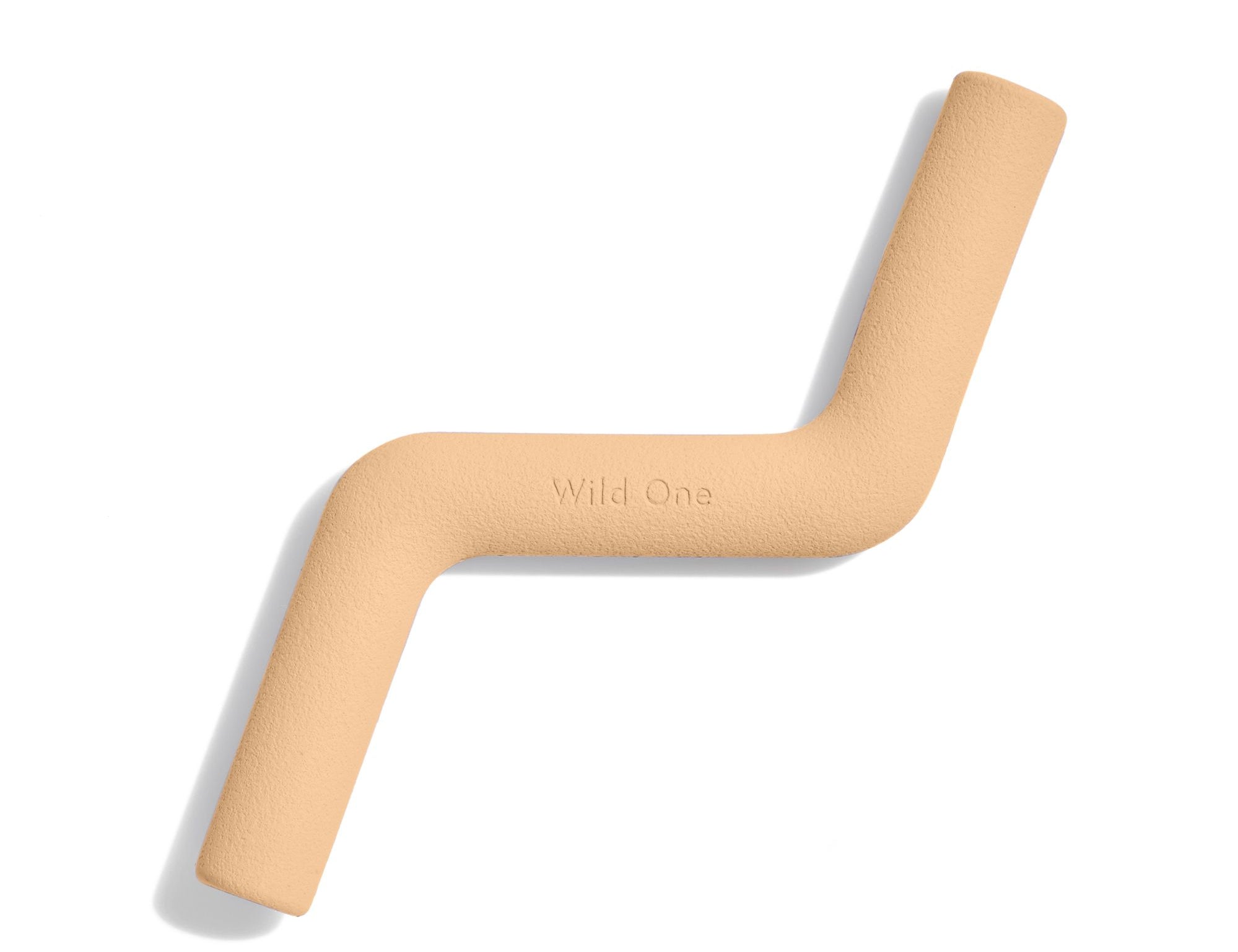 Wild One Bolt Bite Dog Toy in Tan, a zigzag rubber chew toy
